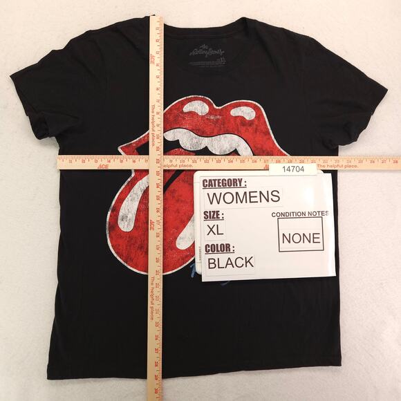 Rolling Stones Band Crew Neck Short Sleeve Graphic T Shirt Womens Size XL Black - Picture 5 of 9